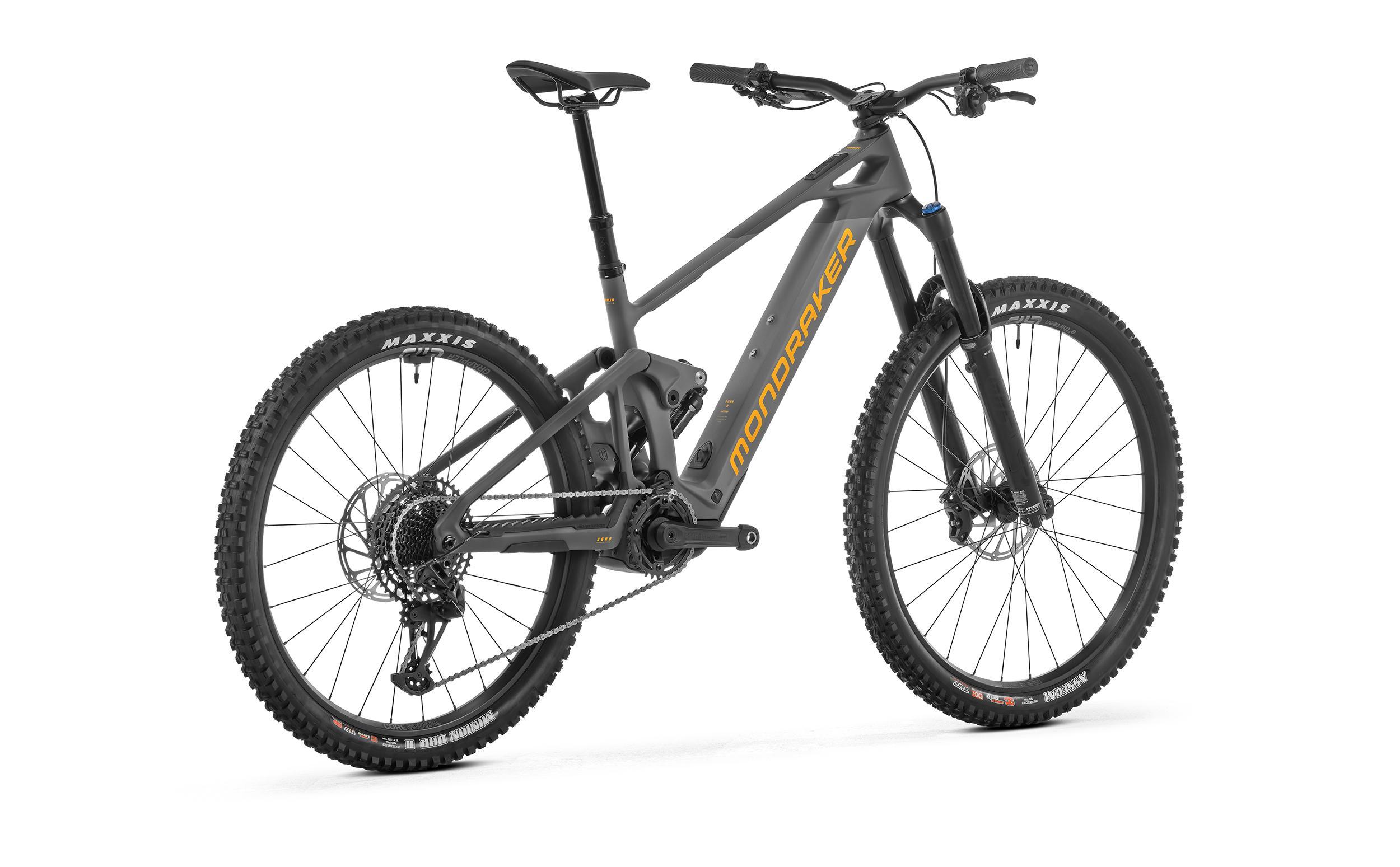 Light e-enduro elektrokolo MONDRAKER Dune Carbon R v šedo-žlutém provedení