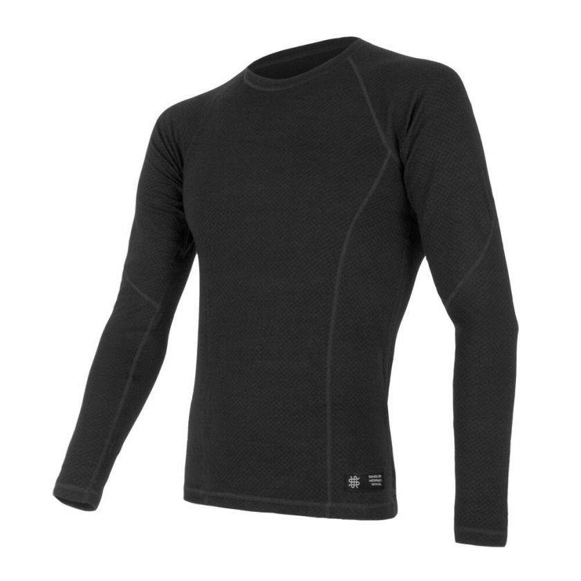 SENSOR - triko MERINO DF černá