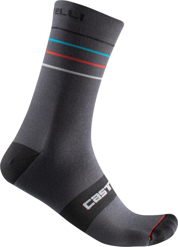 CASTELLI - ponožky ENDURANCE 15 dark gray/sky blue-red