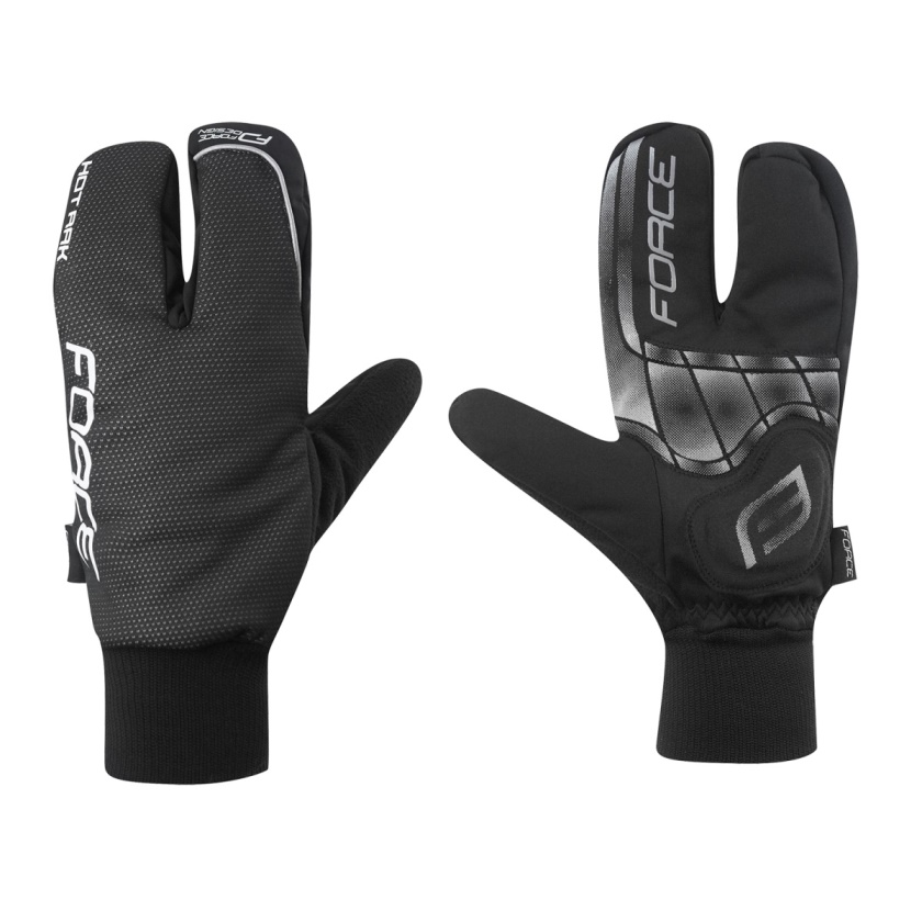 FORCE - rukavice zimní  HOT RAK 3-prsté, černé