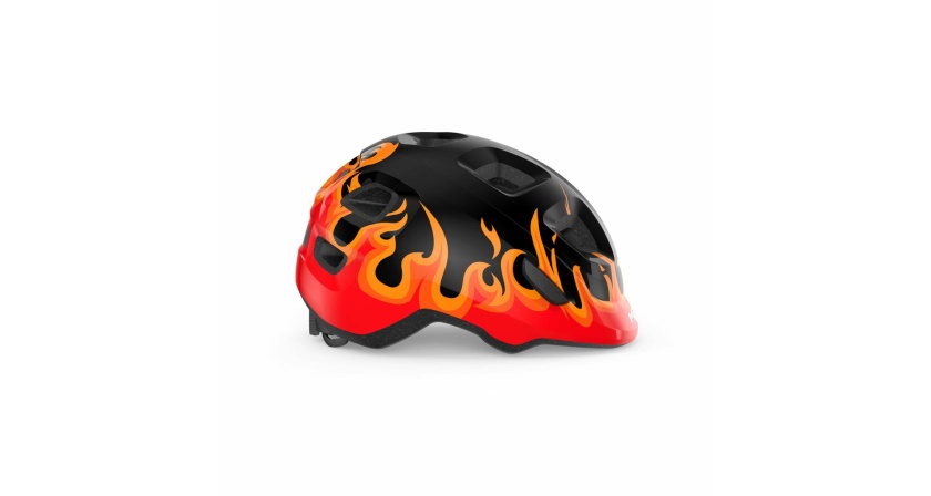 MET - helma HOORAY černá plameny lesklá