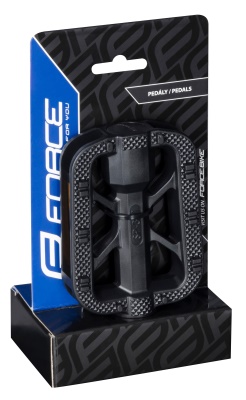 FORCE - klasické pedály TREK plast PROTISKLUZ, černé (1)