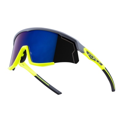 FORCE - brýle SONIC šedo-fluo, modro-fial. zrc. skla