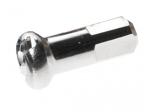 Nipl DT Swiss Prohead M 2X14mm s kulatou hlavou, stříbrný