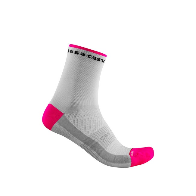 CASTELLI - ponožky Rosa Corsa W 11 white/pink fluo
