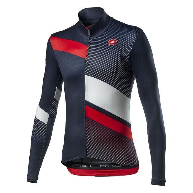 CASTELLI fleece dres MID THERMAL PRO LS savile blue white red