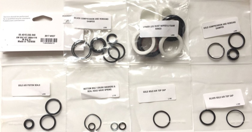 ROCK SHOX - servisní kit pro vidlice - 30 Gold a Silver (2018+)
