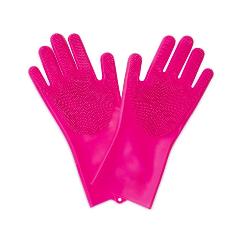 MUC-OFF - silikonové mycí rukavice  Deep Scrubber Gloves růžová