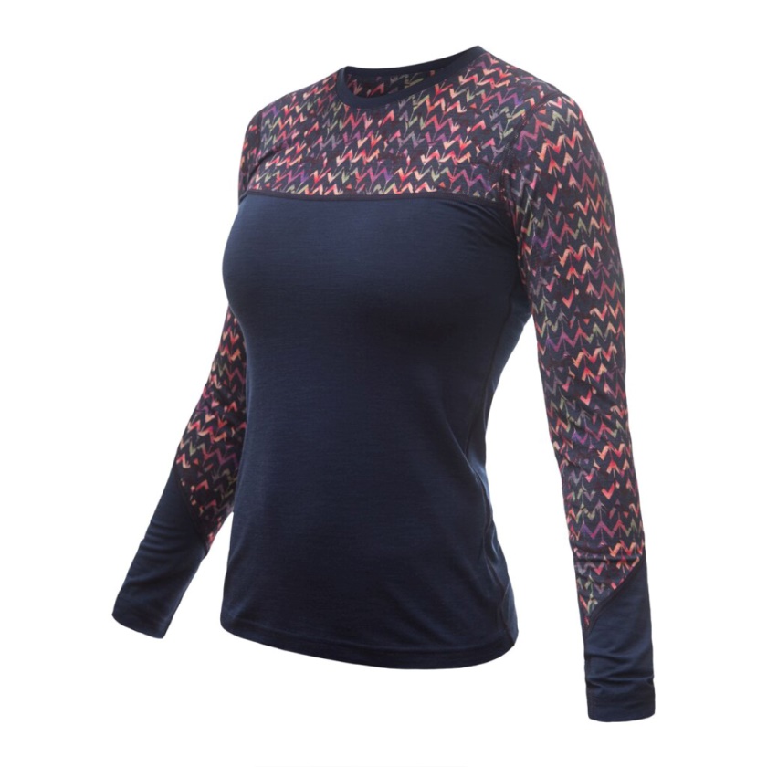 SENSOR - dámské triko MERINO IMPRESS deep blue/origami