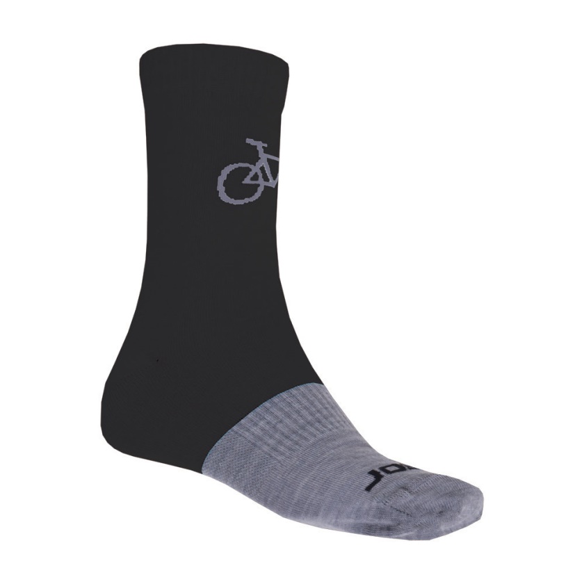 SENSOR - ponožky TOUR MERINO černá/šedá
