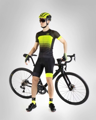 FORCE - kraťasy FASHION, se šráky a vložkou, černo-fluo (3)