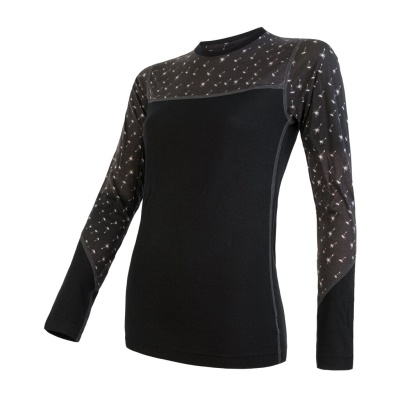 SENSOR - dámské triko MERINO IMPRESS černá SENSOR - dámské triko MERINO IMPRESS černá