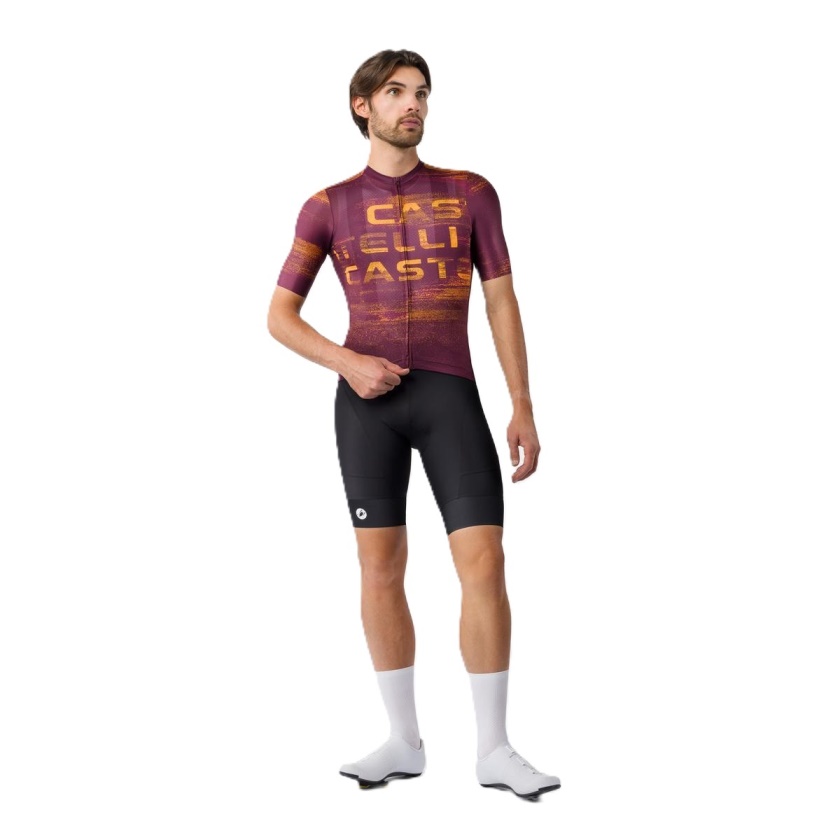 CASTELLI - dres Stratus Logo vínová