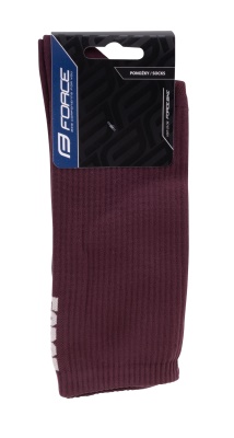 FORCE - ponožky Longer Slim vínová (1)