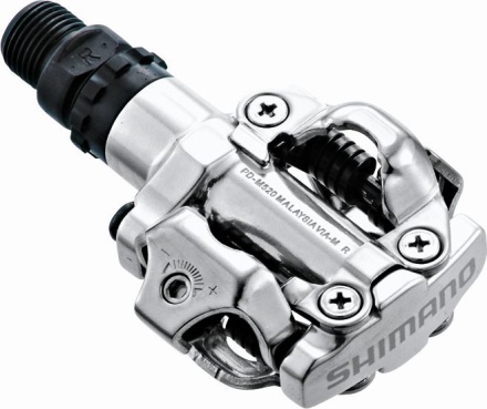 SHIMANO - MTB pedály PD-M520 stříbrné + zarážky SHIMANO - MTB pedály PD-M520 stříbrné + zarážky