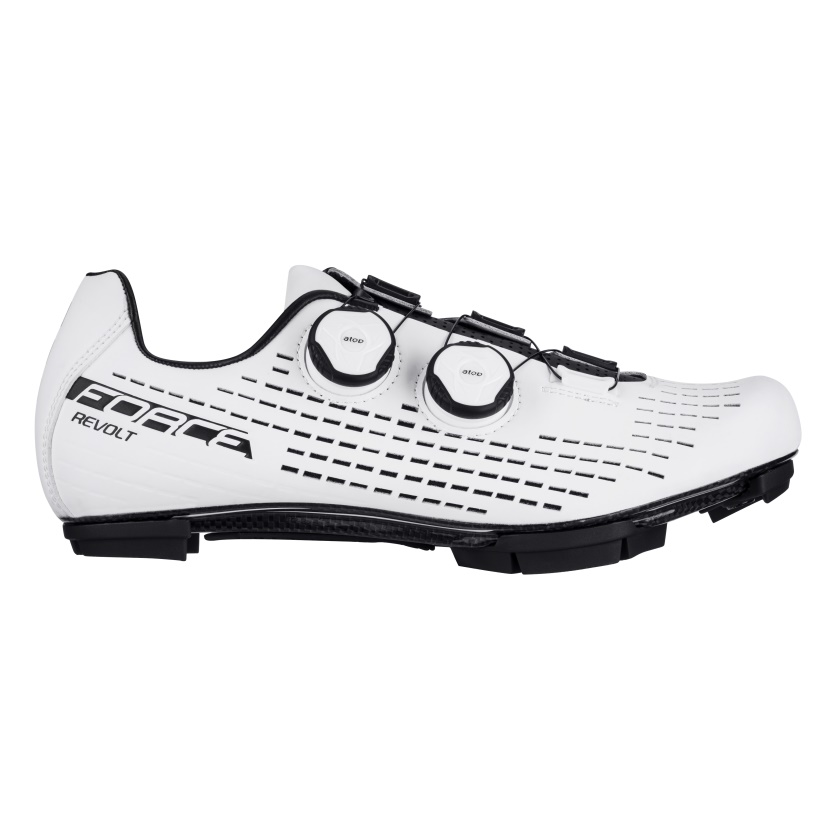 FORCE - MTB tretry REVOLT CARBON, bílé 44