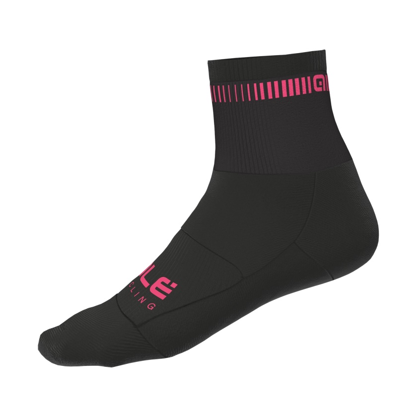 ALÉ - ponožky LOGO Q-SKIN SOCKS black-fluo pink