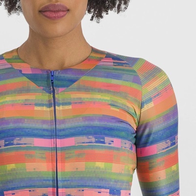 SPORTFUL - dámský dres Glitch w bomber jersey, multicolor papaya (3)