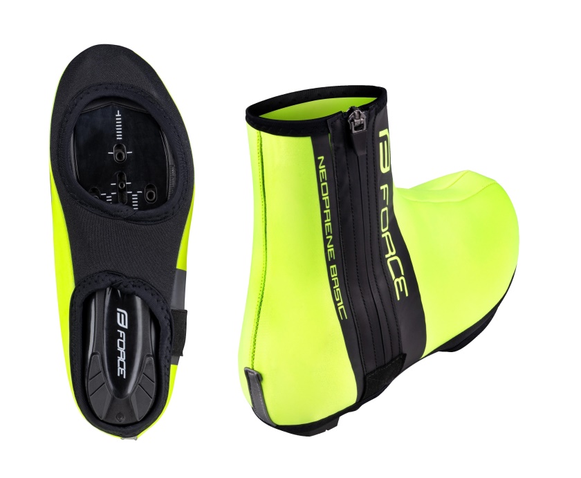 FORCE - návleky na tretry Neoprene Basic ROAD, fluo-zelená