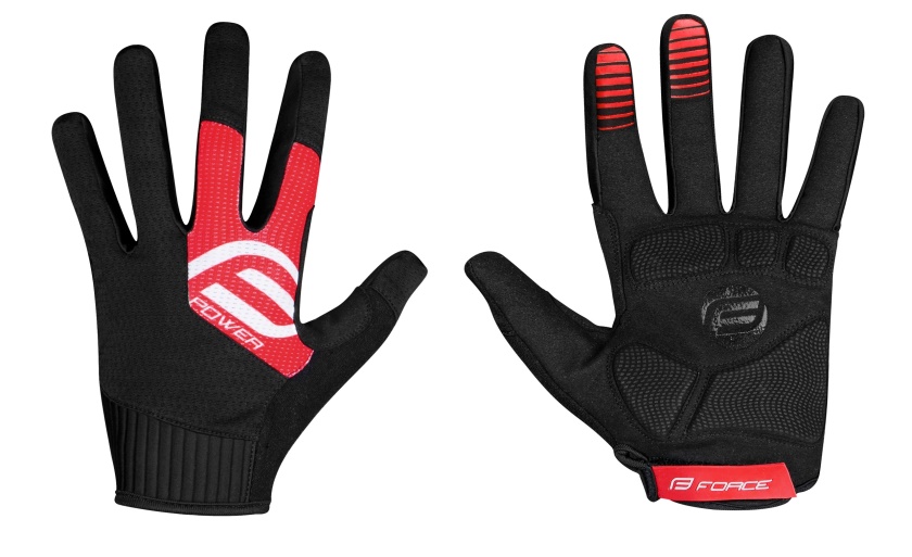 FORCE - rukavice MTB power, černo-červené