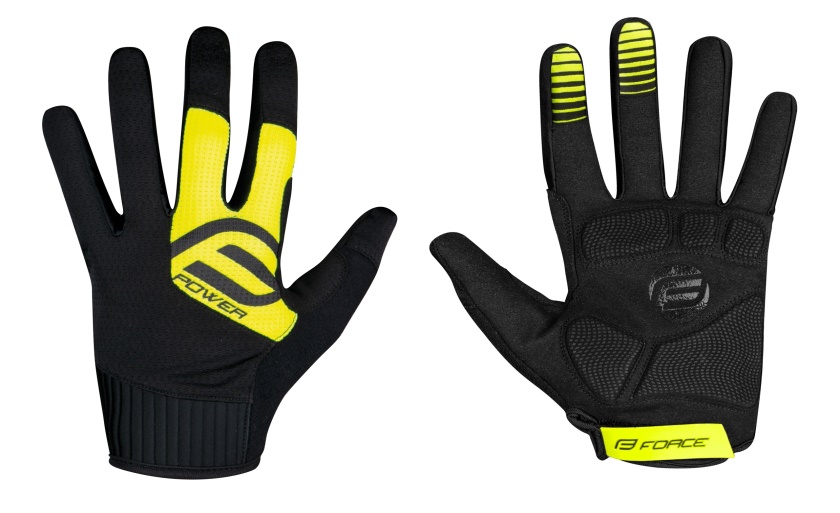 FORCE - rukavice MTB power, černo-fluo