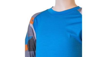 SENSOR -  dětský triko dl.rukáv + spodky MERINO IMPRESS SET modrá/camo (1)