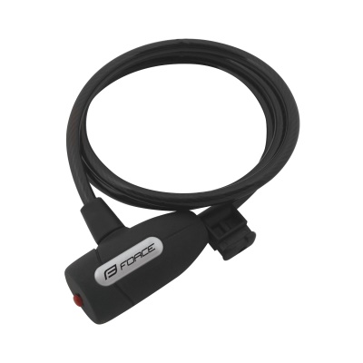 FORCE - zámek F LUX spirálový s držákem 120cm/8mm černá FORCE - zámek F LUX spirálový s držákem 120cm/8mm černá