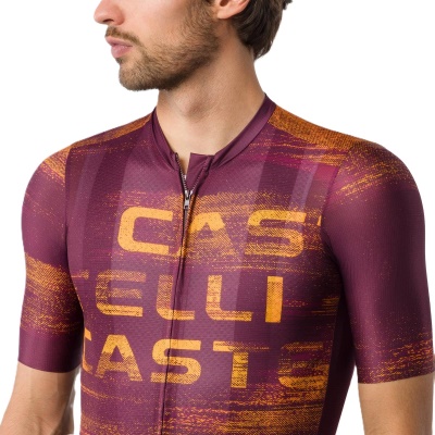 CASTELLI - dres Stratus Logo vínová (3)