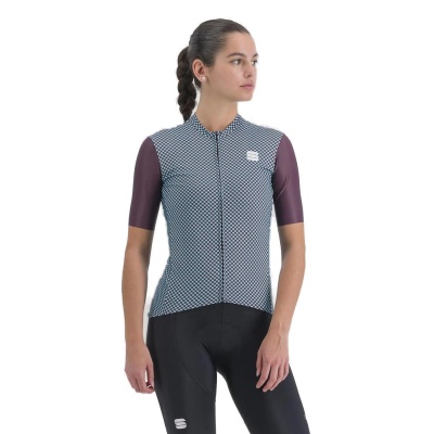 SPORTFUL - dámský dres Checkmate w jersey, huckleberry blue radiance