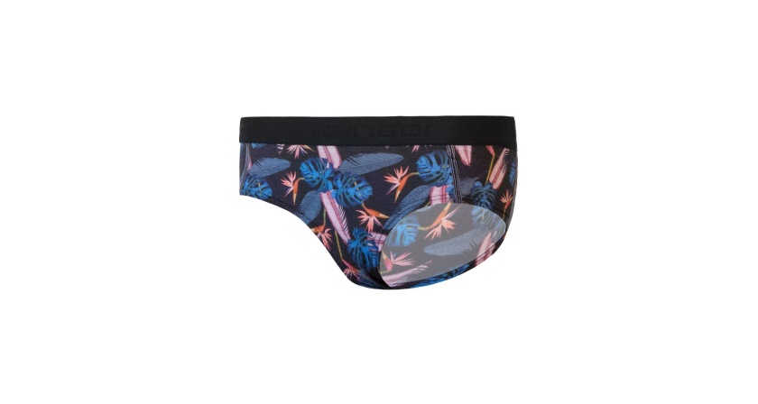 SENSOR - dámské kalhotky MERINO IMPRESS černá/floral