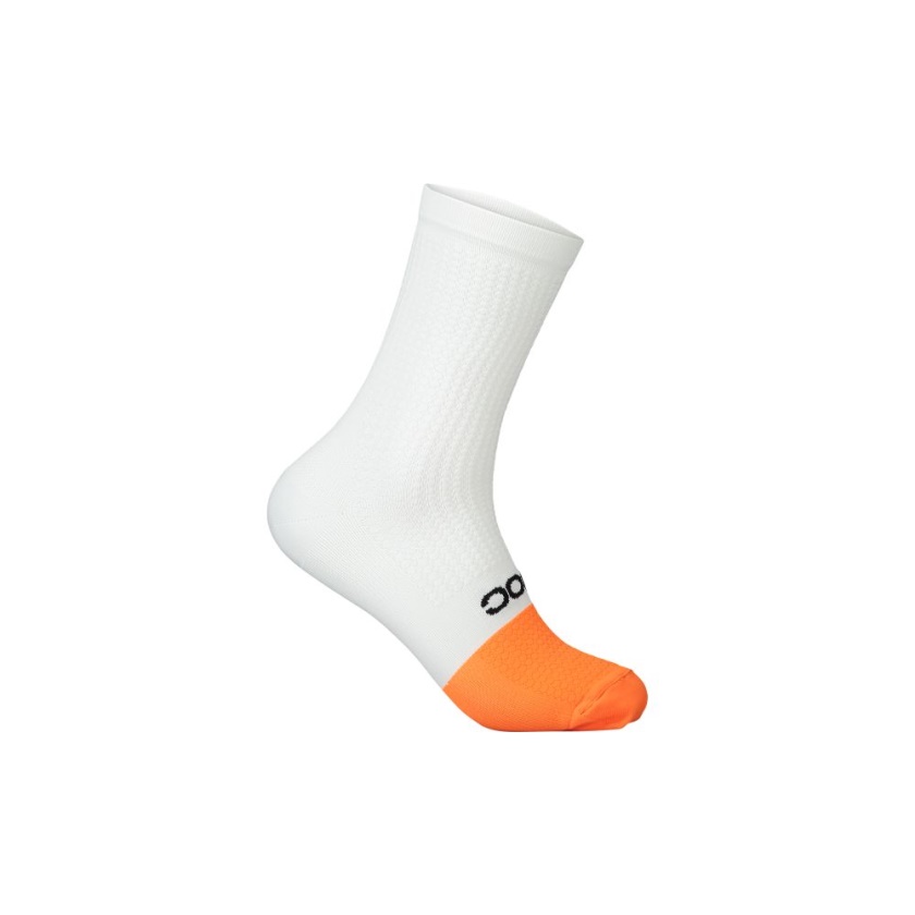 POC - ponožky Flair Sock Mid bílá/oranžová