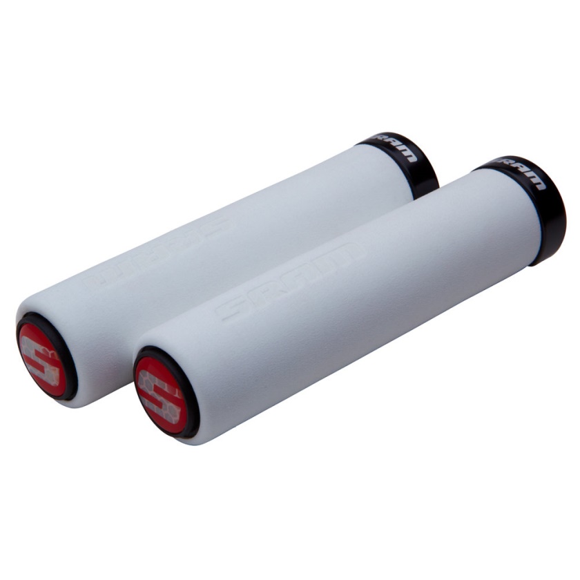SRAM - gripy Locking pěnové 129mm bílé s černou objímkou a koncovkou