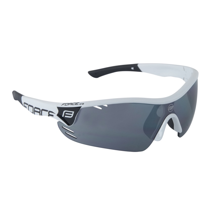 FORCE - brýle  RACE PRO bílé, černá laser skla