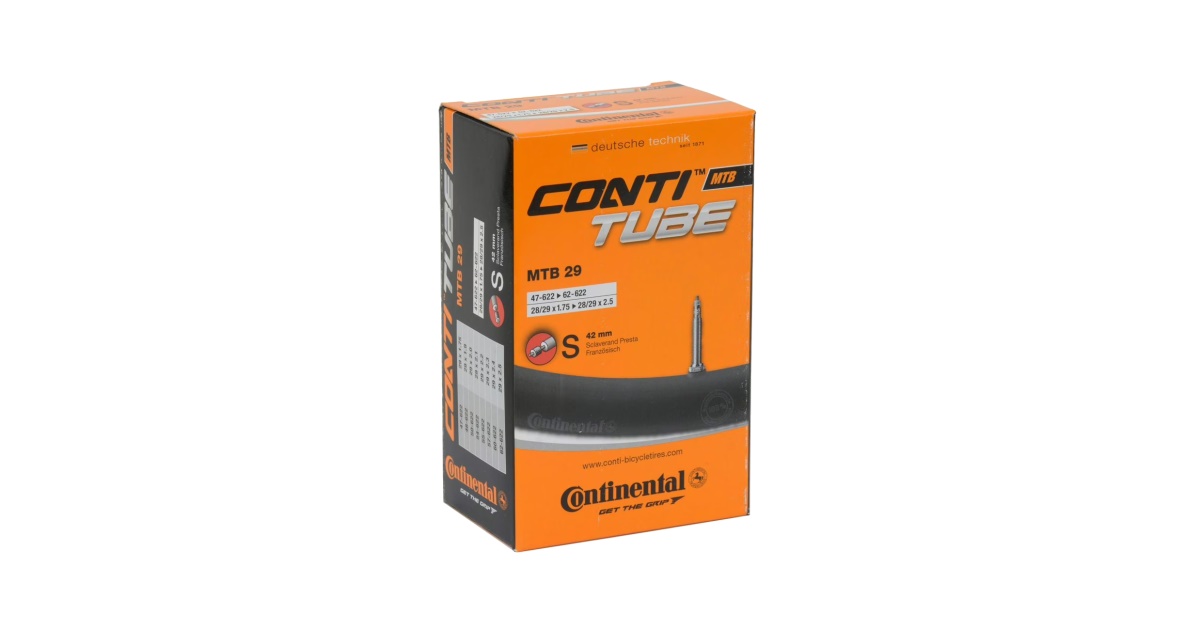 Continental MTB Fahrradschläuche 29 Zoll – Für Reifenbreite 1.75-2.5", Mit 40 Mm Schrader-Ventil & 2 Adaptern (Paar)