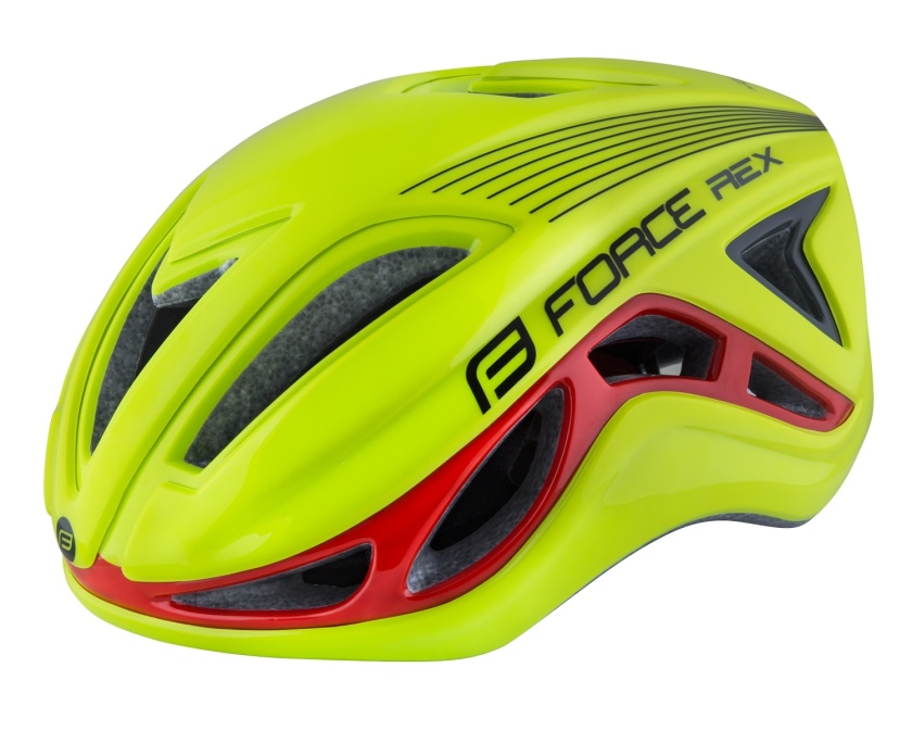 FORCE - přilba REX, fluo-červená