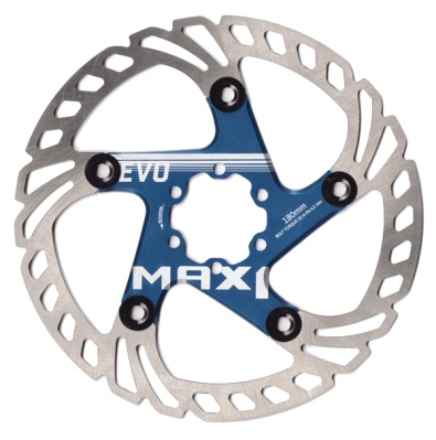 MAX1 - brzdový kotouč Evo 180mm uchycení 6 děr - modrý MAX1 - brzdový kotouč Evo 180mm uchycení 6 děr - modrý