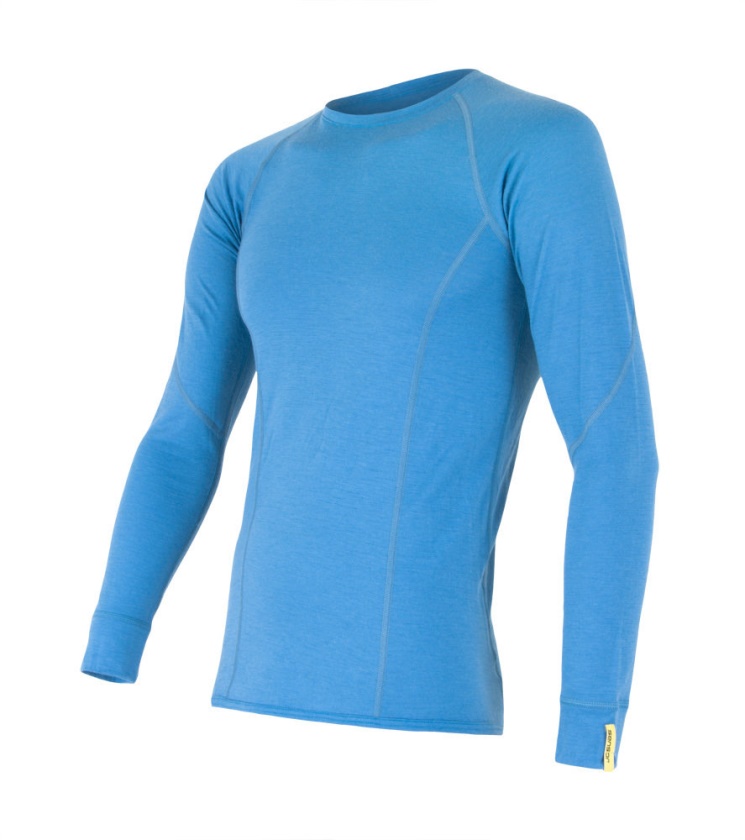 SENSOR - pánské triko dl.rukáv MERINO ACTIVE modrá