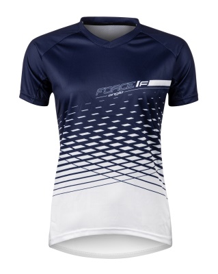 FORCE - dámský dres F MTB Angle kr. rukáv bílá/modrý