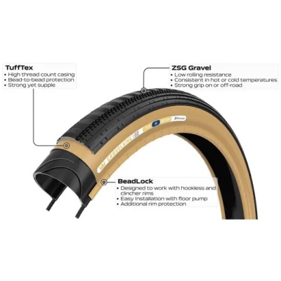 PANARACER - plášť Gravelking SS 700x40 černá/hnědá (2)