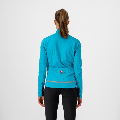 CASTELLI - dámská větruodolná bunda GO sky blue/fiery red (2)