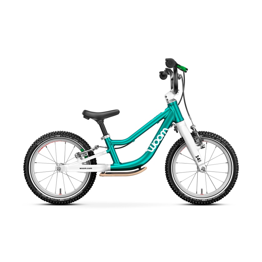 WOOM - dětské odrážedlo 14" Woom GO 1 Plus tyrkysová