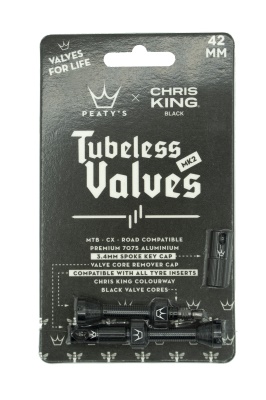 PEATYS - bezdušový ventilek X CHRIS KING MK2 černá 42 mm (1)