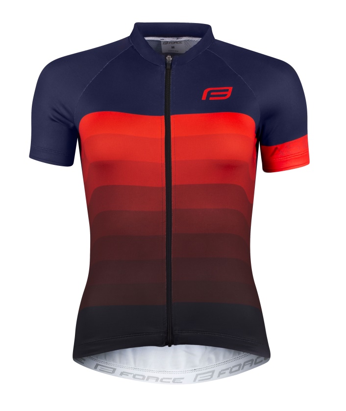 FORCE - dámský dres F Ascent kr. rukáv modro-červený