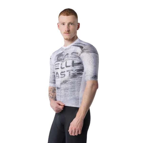 CASTELLI - dres Stratus Logo bílá