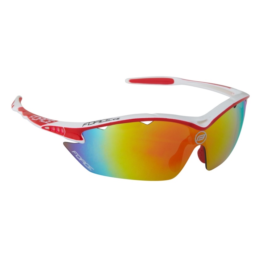 FORCE - brýle  RON bílé, červená laser skla