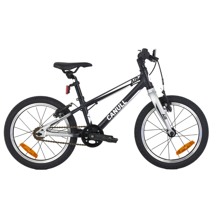 CANULL - dětské kolo ultra light 16" AIR černá-matná/stříbrná
