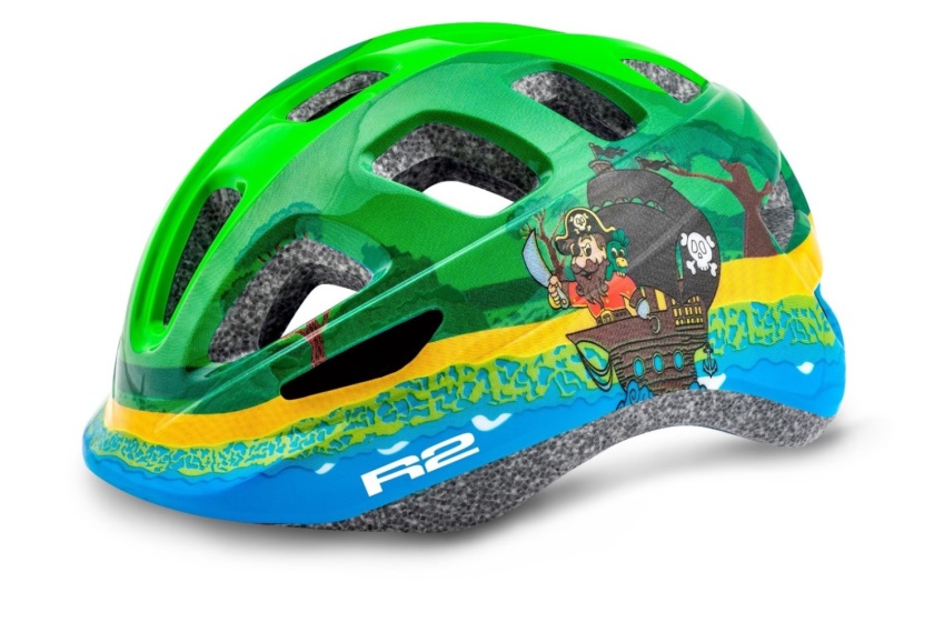 R2 - helma BUNNY zelená/modrá XS 48-52 cm