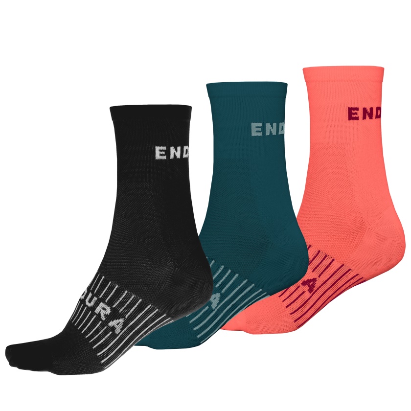 ENDURA -  ponožky CoolMax® Race 3 páry II černá