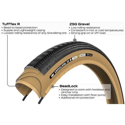 PANARACER - plášť Gravelking SS R 700x40 černá/amber (2)