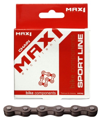 MAX1 - řetěz 5/6 rychlostí 116 článků, hnědý